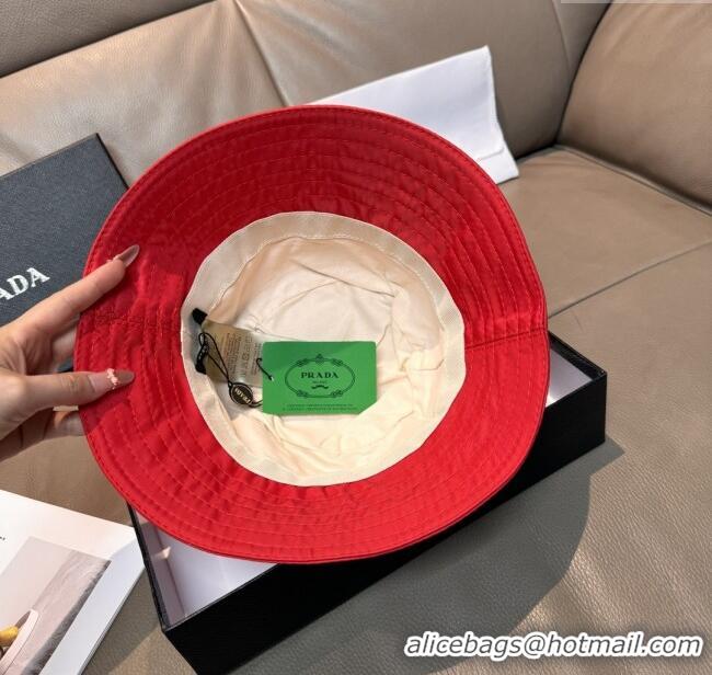 Grade Quality Prada Nylon Bucket Hat P103107 Red 2025