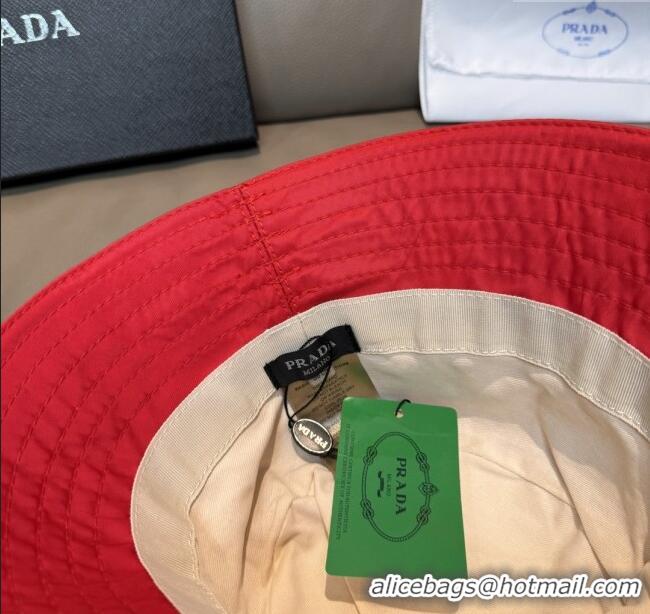 Grade Quality Prada Nylon Bucket Hat P103107 Red 2025