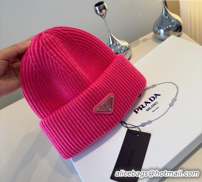 Super Quality Prada Knit Hat PR111101 Dark Pink 2025