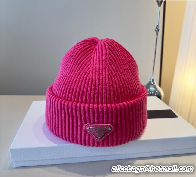 Super Quality Prada Knit Hat PR111101 Dark Pink 2025