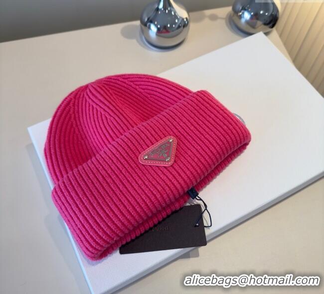 Super Quality Prada Knit Hat PR111101 Dark Pink 2025