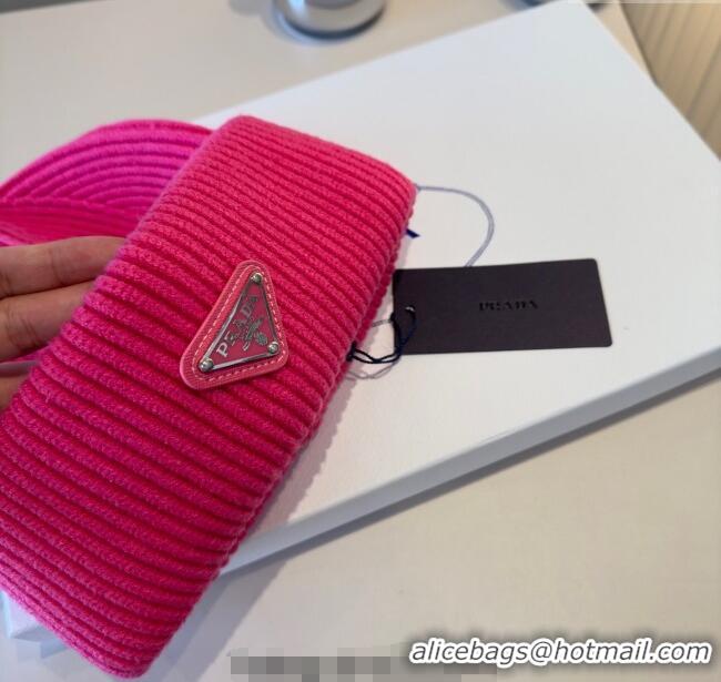 Super Quality Prada Knit Hat PR111101 Dark Pink 2025