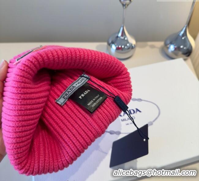 Super Quality Prada Knit Hat PR111101 Dark Pink 2025