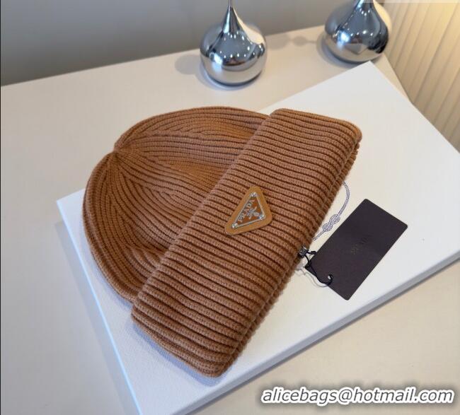 Promotional Prada Knit Hat PR111101 Brown 2025