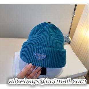 Best Price Discount Prada Knit Hat PR111101 Blue 2025