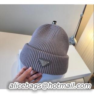 Well Crafted Prada Knit Hat PR111101 Grey 2025