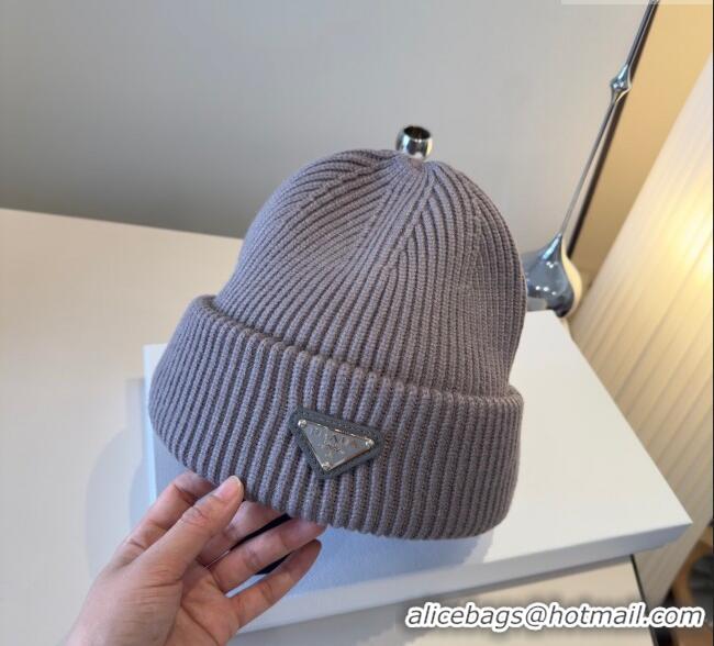 Well Crafted Prada Knit Hat PR111101 Grey 2025