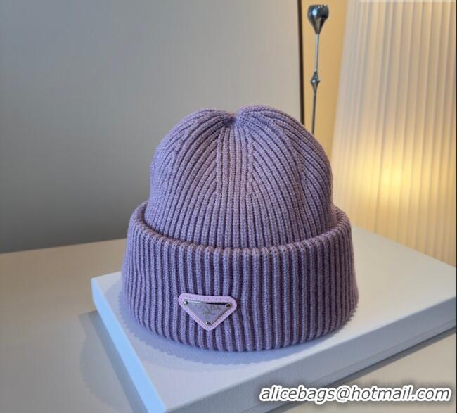 Reasonable Price Prada Knit Hat PR111101 Purple 2025