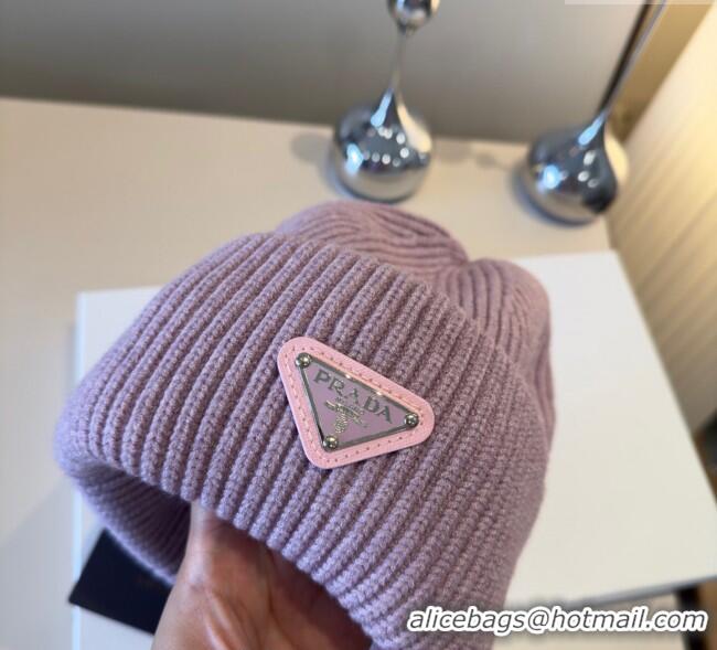 Reasonable Price Prada Knit Hat PR111101 Purple 2025