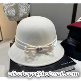 Well Crafted Chanel Wool Bucket Hat with Heart CH111104 White 2025