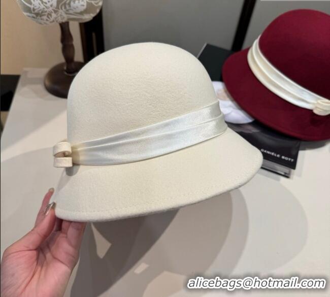 Well Crafted Chanel Wool Bucket Hat with Heart CH111104 White 2025