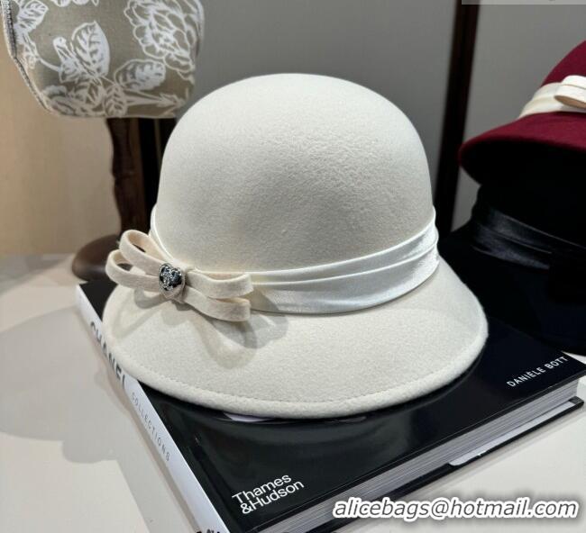 Well Crafted Chanel Wool Bucket Hat with Heart CH111104 White 2025