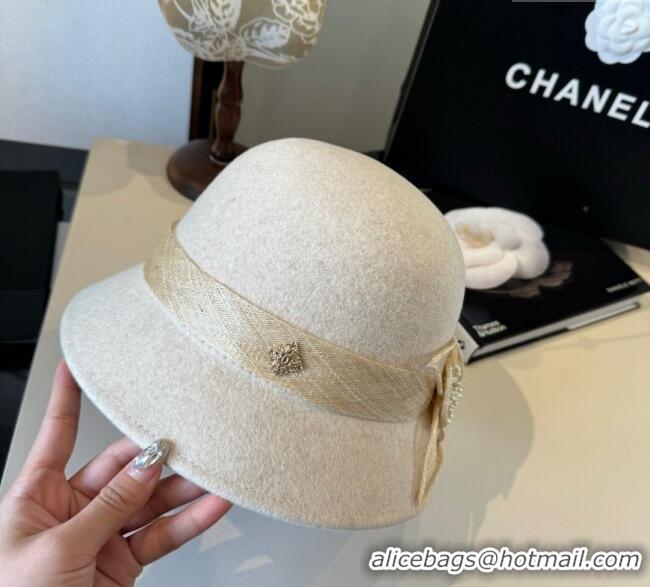 Top Quality Chanel Bucket Hat with Bloom CH111105 Beige 2025