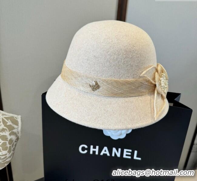 Top Quality Chanel Bucket Hat with Bloom CH111105 Beige 2025
