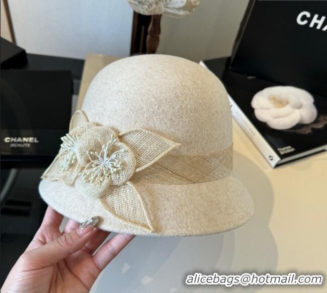 Top Quality Chanel Bucket Hat with Bloom CH111105 Beige 2025