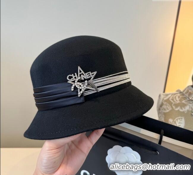 Well Crafted Chanel Wool Bucket Hat with Star CH111106 Black 2025
