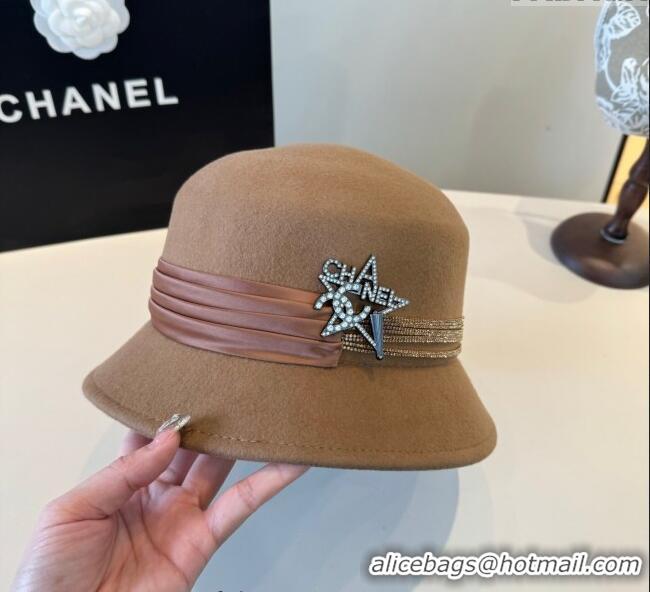 Grade Design Chanel Wool Bucket Hat with Star CH111106 Brown 2025