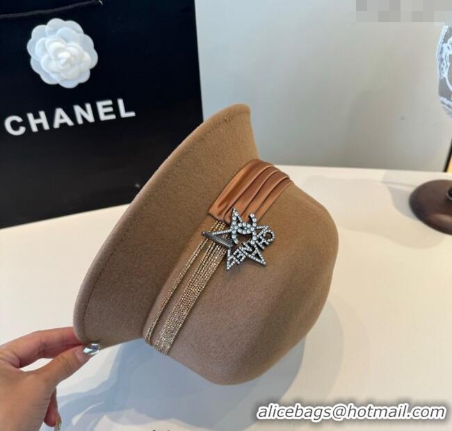 Grade Design Chanel Wool Bucket Hat with Star CH111106 Brown 2025