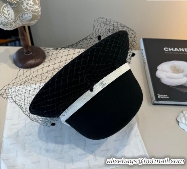 Top Design Chanel Wool Bucket Hat with Mesh CH111107 Black 2025