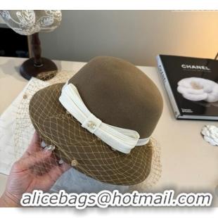 Well Crafted Chanel Wool Bucket Hat with Mesh CH111107 Brown 2025