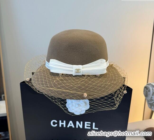 Well Crafted Chanel Wool Bucket Hat with Mesh CH111107 Brown 2025