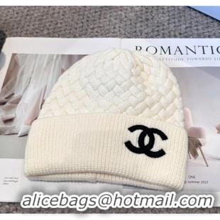 Fashion Discount Chanel Knit Hat CH111109 White 2025
