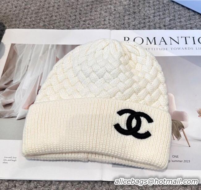 Fashion Discount Chanel Knit Hat CH111109 White 2025