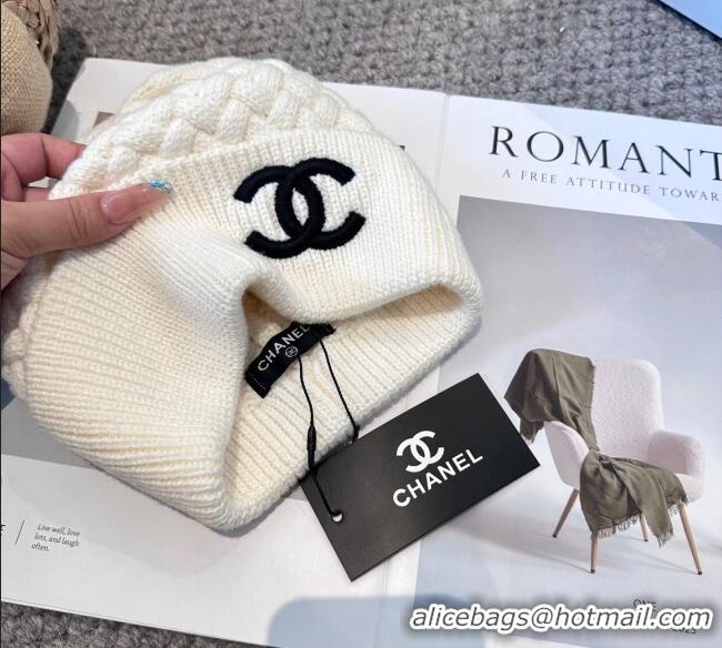 Fashion Discount Chanel Knit Hat CH111109 White 2025