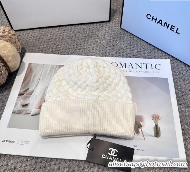 Fashion Discount Chanel Knit Hat CH111109 White 2025