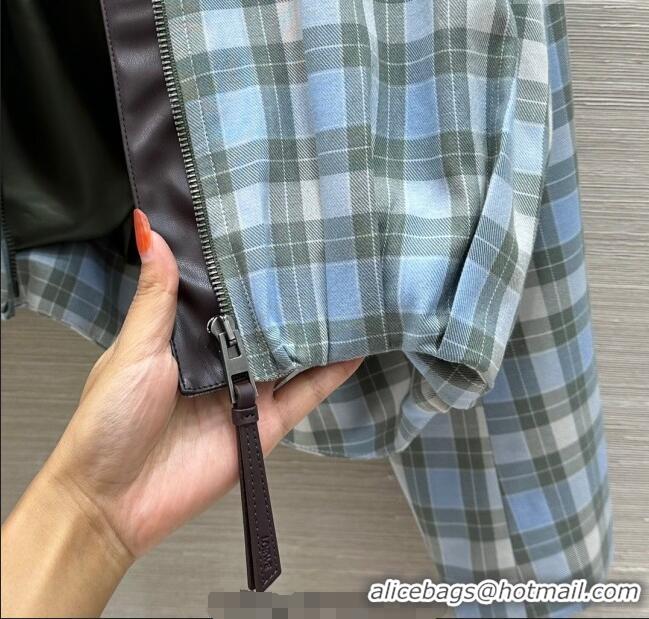 Famous Brand Promotional Loewe Plaid Jacket 0814 Blue 2025