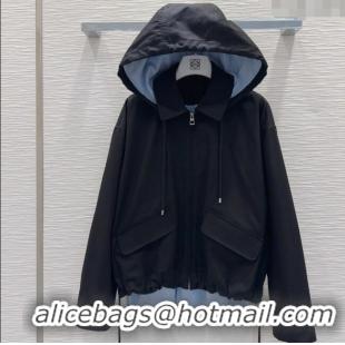 Luxury Cheap Loewe Jacket L82923 Black/Blue 2025