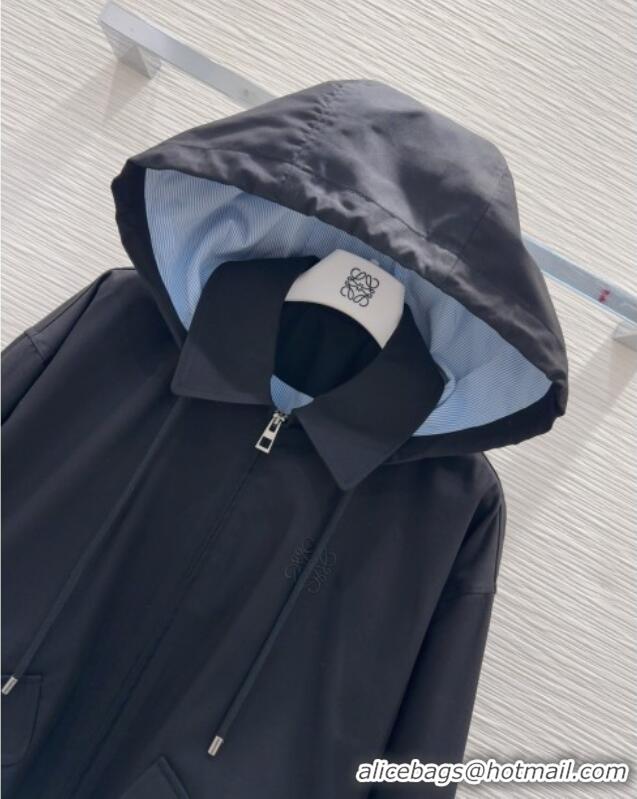 Luxury Cheap Loewe Jacket L82923 Black/Blue 2025