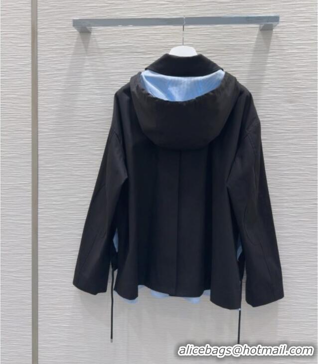 Luxury Cheap Loewe Jacket L82923 Black/Blue 2025