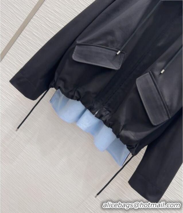 Luxury Cheap Loewe Jacket L82923 Black/Blue 2025