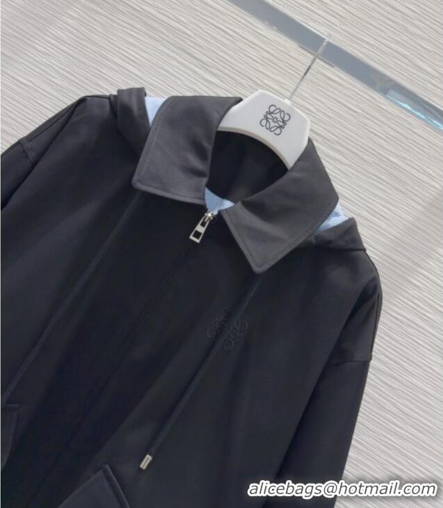 Luxury Cheap Loewe Jacket L82923 Black/Blue 2025