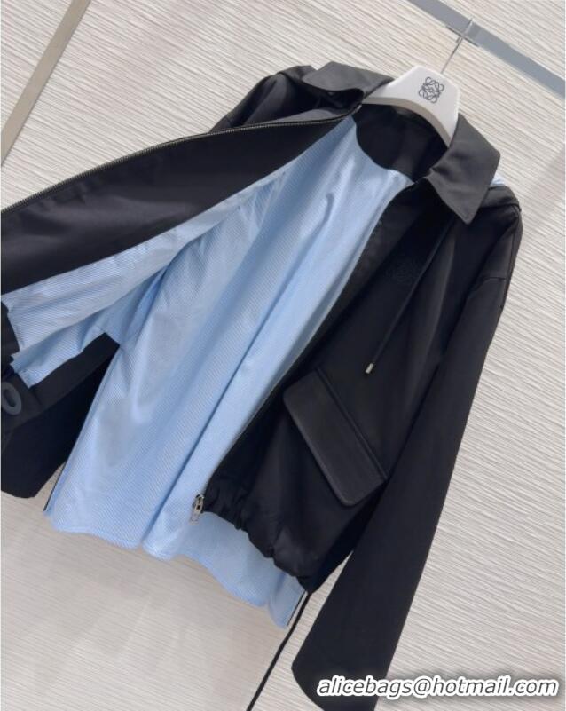 Luxury Cheap Loewe Jacket L82923 Black/Blue 2025
