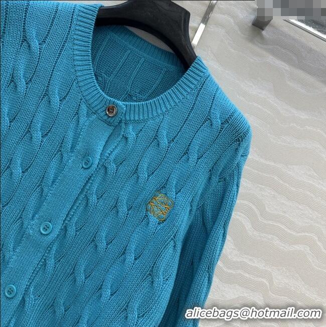 Famous Brand Loewe Knit Cardigan L090228 Blue 2025