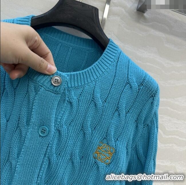 Famous Brand Loewe Knit Cardigan L090228 Blue 2025