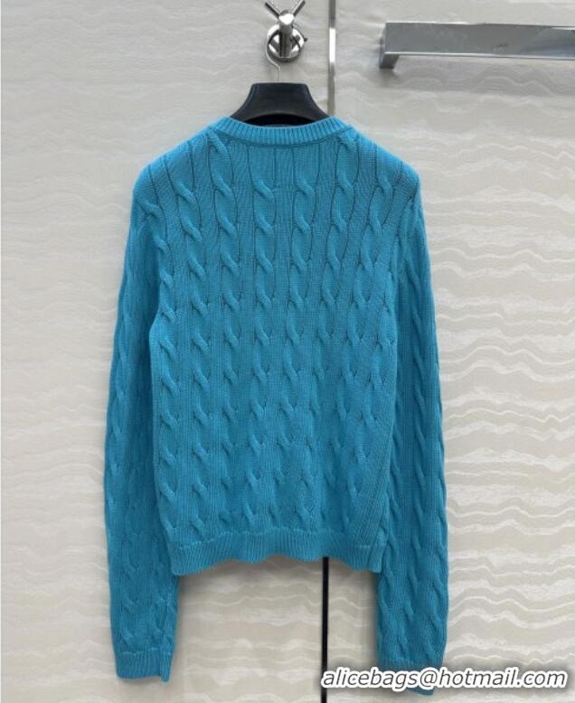 Famous Brand Loewe Knit Cardigan L090228 Blue 2025