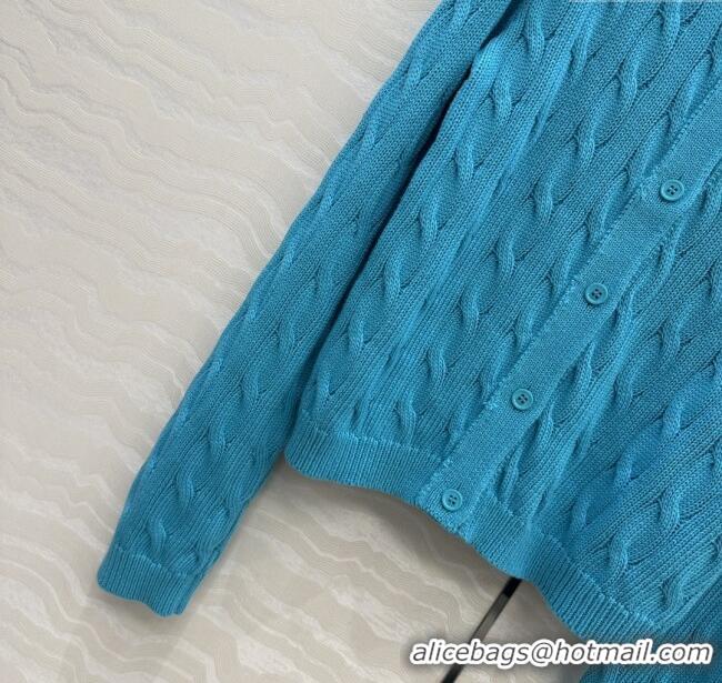 Famous Brand Loewe Knit Cardigan L090228 Blue 2025