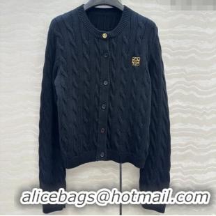 Top Quality Loewe Knit Cardigan L090229 Black 2025