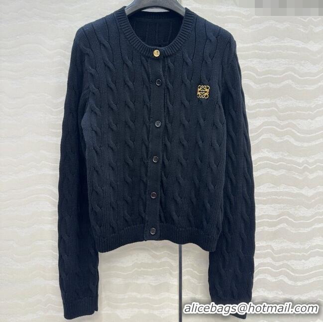 Top Quality Loewe Knit Cardigan L090229 Black 2025