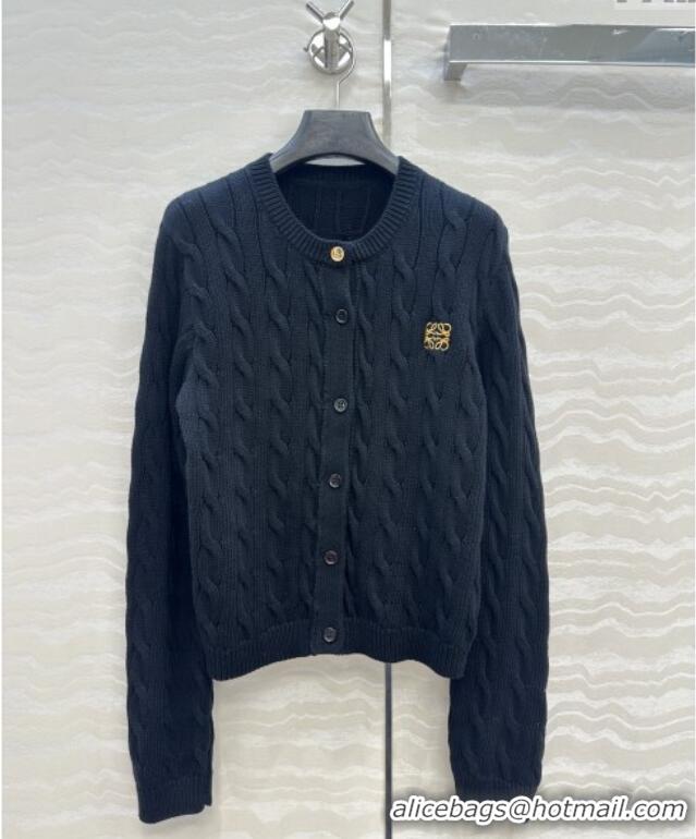 Top Quality Loewe Knit Cardigan L090229 Black 2025