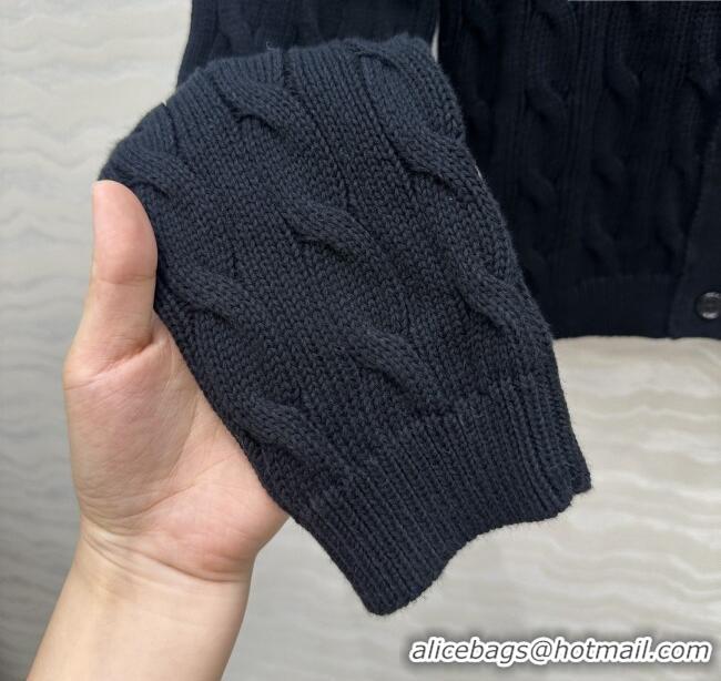 Top Quality Loewe Knit Cardigan L090229 Black 2025