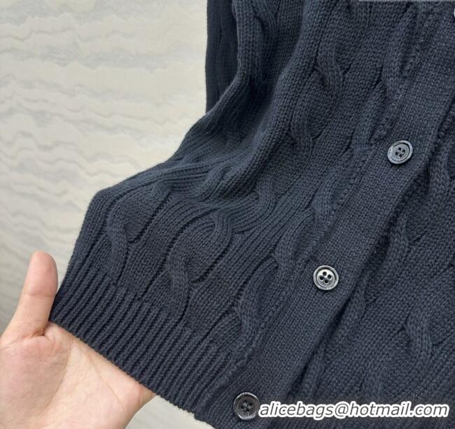 Top Quality Loewe Knit Cardigan L090229 Black 2025