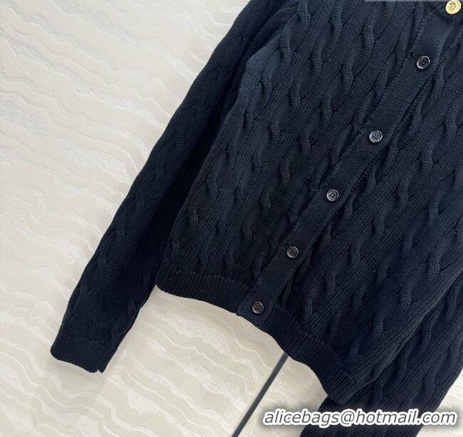 Top Quality Loewe Knit Cardigan L090229 Black 2025