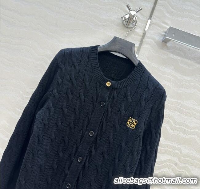 Top Quality Loewe Knit Cardigan L090229 Black 2025