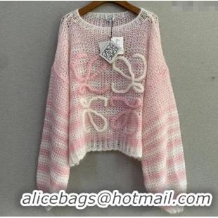Shop Grade Loewe Mohair Crochet Sweater 0904 Light Pink 2025