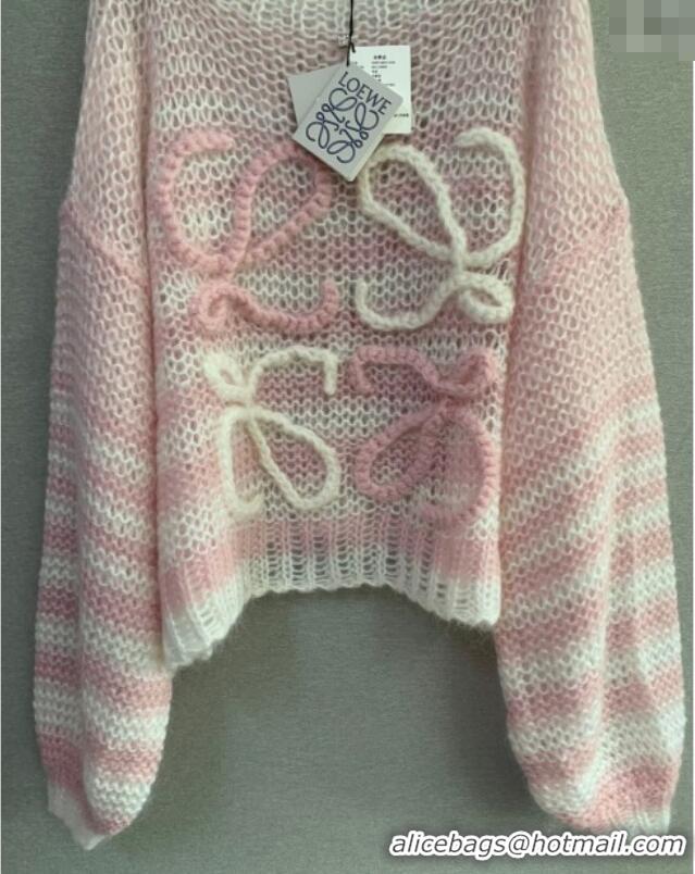Shop Grade Loewe Mohair Crochet Sweater 0904 Light Pink 2025