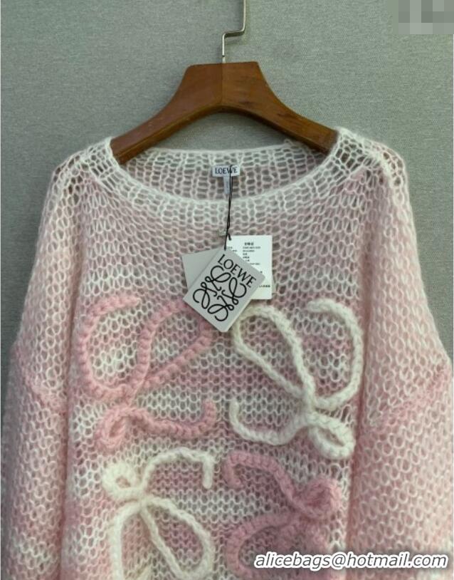Shop Grade Loewe Mohair Crochet Sweater 0904 Light Pink 2025